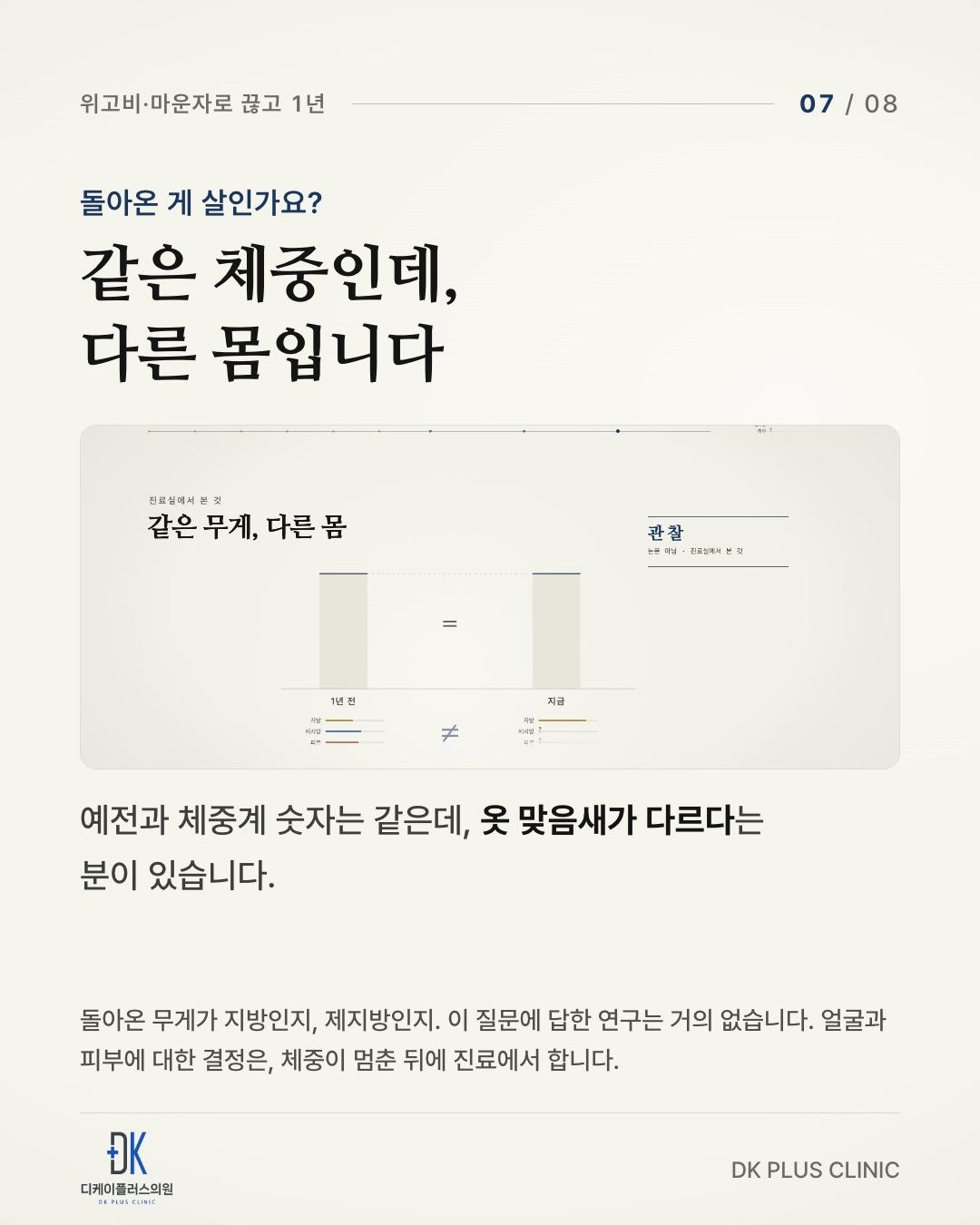 같은 체중인데, 다른 몸